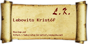 Lebovits Kristóf névjegykártya
