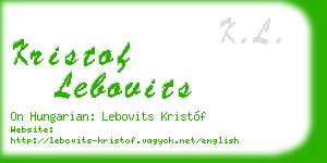 kristof lebovits business card