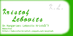 kristof lebovits business card
